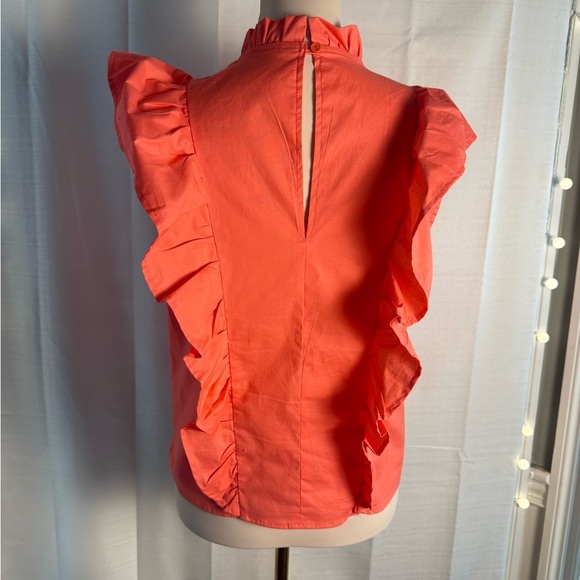 Karlie Orange Flutter Sleeve Ruffled Blouse - Picture 2 of 8